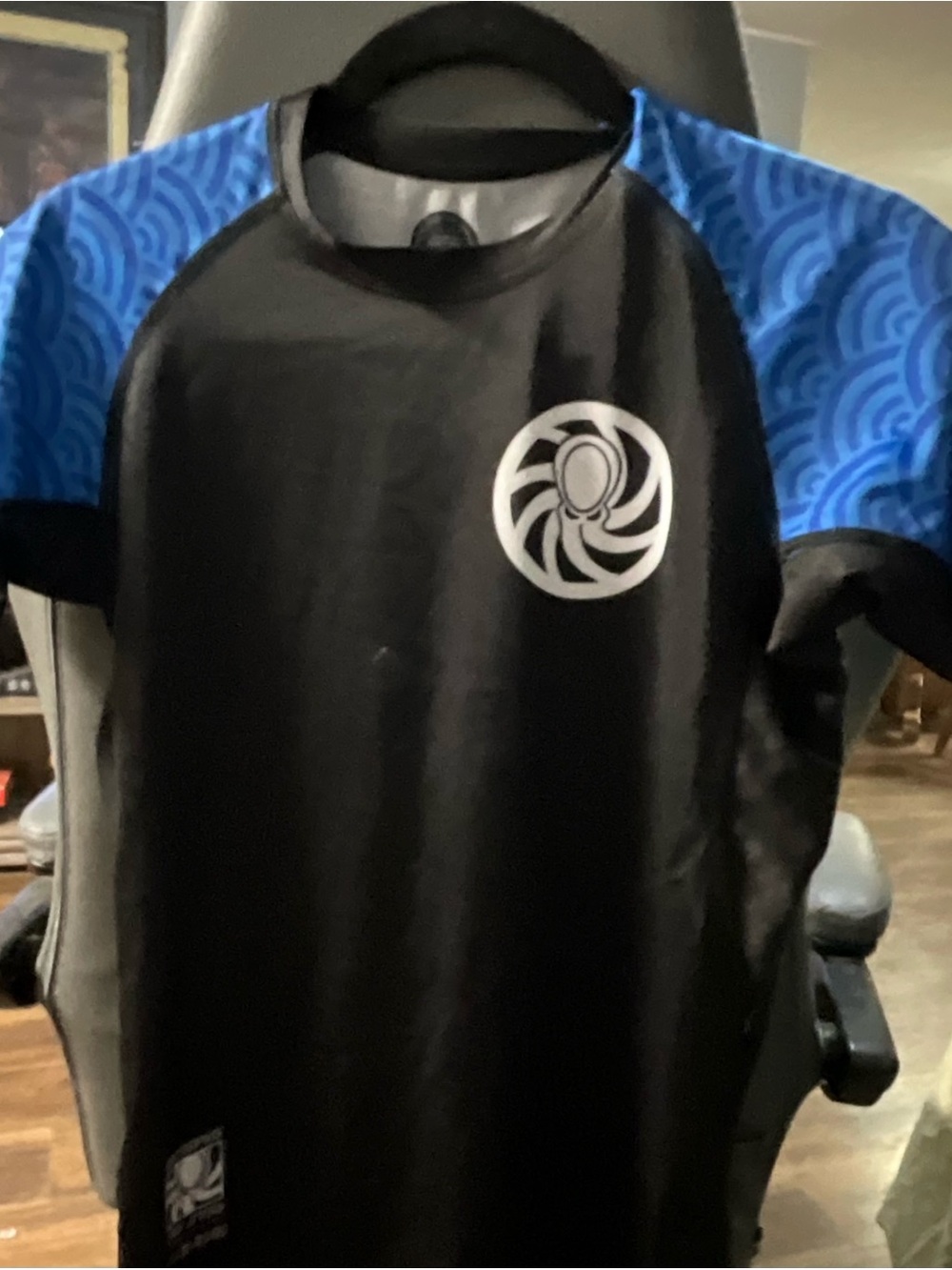 Team Octopus Jiu Jitsu Men’s Black Blue Short Sleeve Rash Guard BJJ MMA